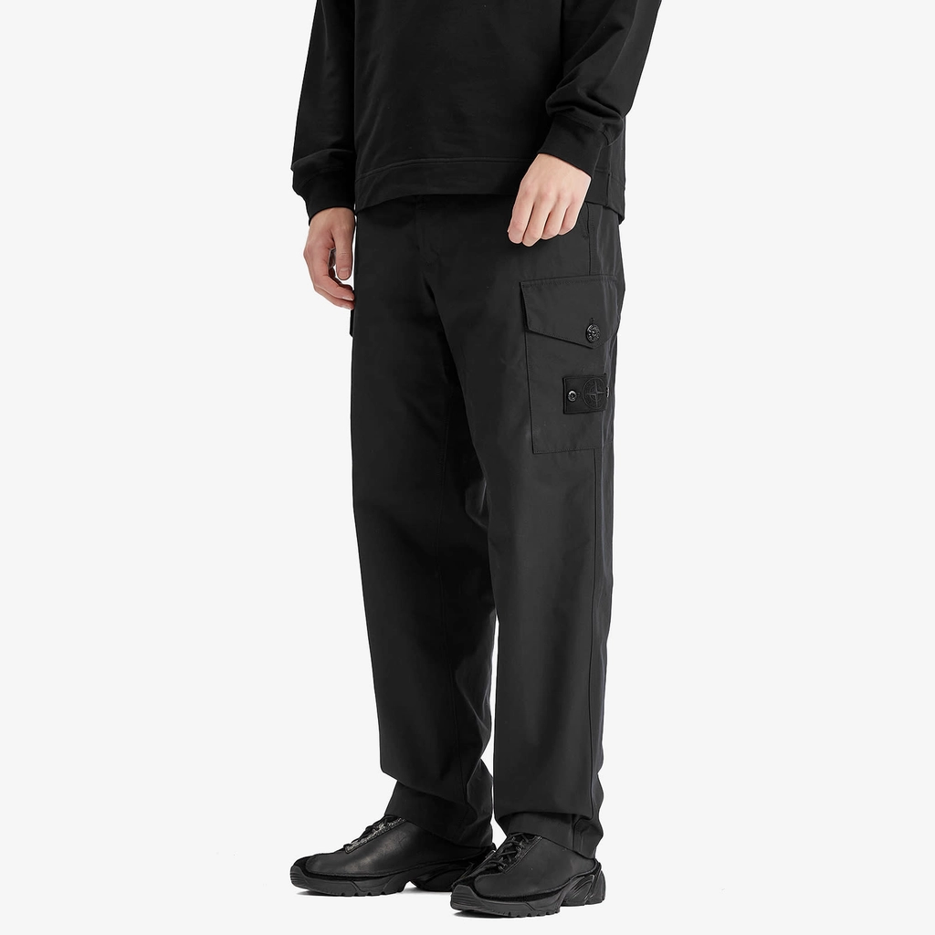 Stone Island Men's Ghost Piece Weatherproof Canvas Cargo Pants Black